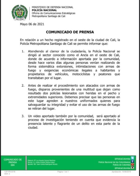  - El extraño suceso que tiene a la policía caleña dando explicaciones
