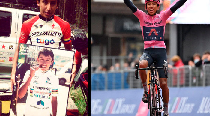 Fotos de Egan Bernal joven y foto actual - De las calles de Zipaquirá a las cimas italianas: el camino de Egan Bernal hacia la gloria