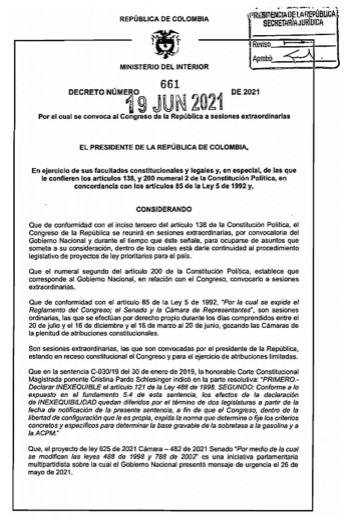  - Con decreto, Duque llama a sesiones extraordinarias en el Senado