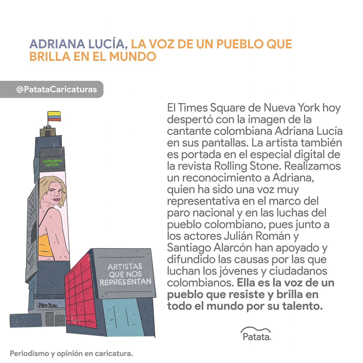  - Caricatura: Adriana Lucía brilla