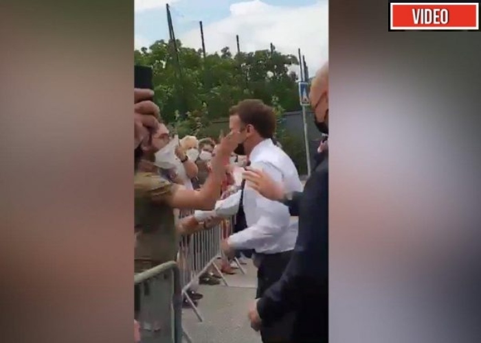 VIDEO: La cachetada que le pegaron a Macron, el presidente de Francia