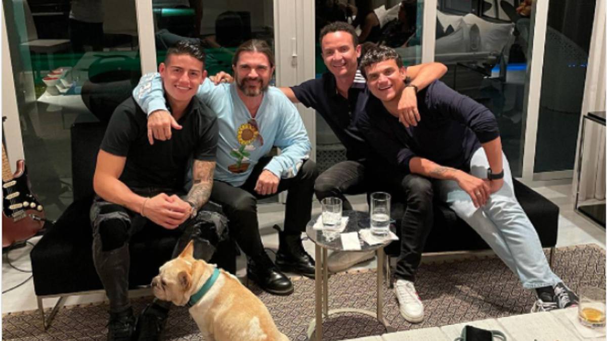 El pecho frío mayor: James de fiesta en Miami con Silvestre y Juanes