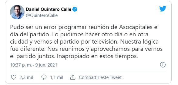 El mea culpa de Quintero por haber ido al partido - -- Las2orillas - El mea culpa de Quintero por haber ido al partido