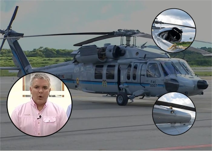 El poderoso helicóptero Black Hawk que le salvó la vida a Duque