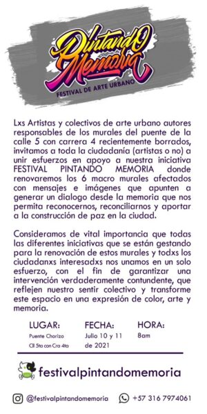  - Con festival artístico, Cali renovará los murales que dejó el Paro Nacional