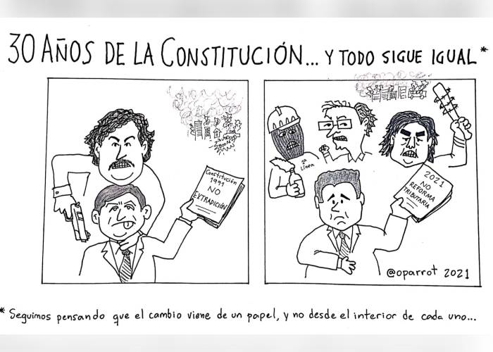 Caricatura: Treinta años de la constitución… y todo sigue igual