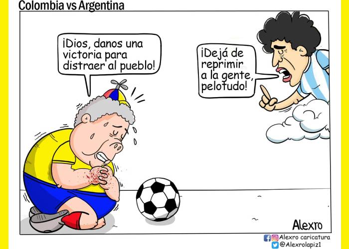 Caricatura:  Colombia versus Argentina