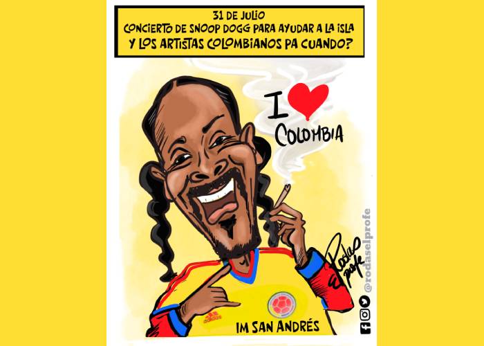 Caricatura: Con la camiseta puesta por Colombia