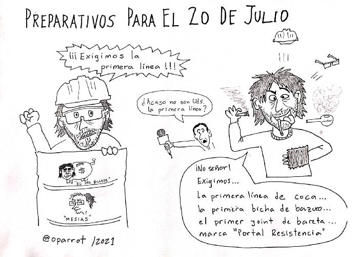 Caricatura: Preparativos para el 20 de julio