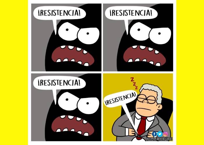 Caricatura: El botón, en pie de lucha