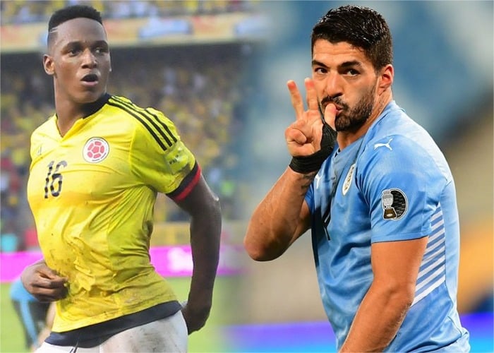 Cachetada de Luis Suárez a Yerry Mina