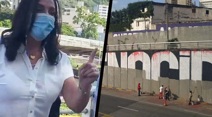  - Borrada de murales de la protesta en Cali y María Fernanda Cabal estuvo allí