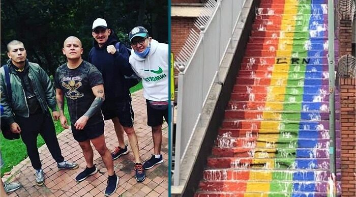  - El comando neonazi que destruyó las escaleras símbolo LGBT en Bogotá