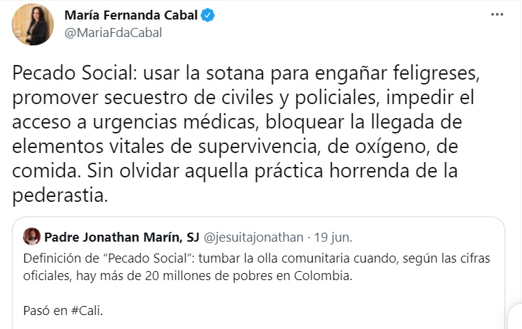 Sacerdote y maria fernanda cabal