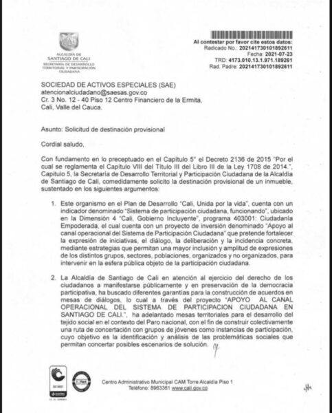  - Tropezón del alcalde de Cali para cumplir con acuerdos de la Resistencia de Meléndez