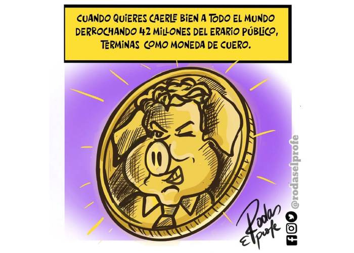 Caricatura: Como moneda de cuero
