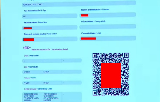  - ¿Inseguridad en el certificado digital de vacunación colombiano?