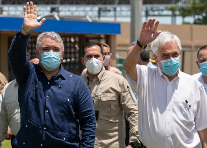 Iván Duque se pasea en Turbaco con el presidente de Chile