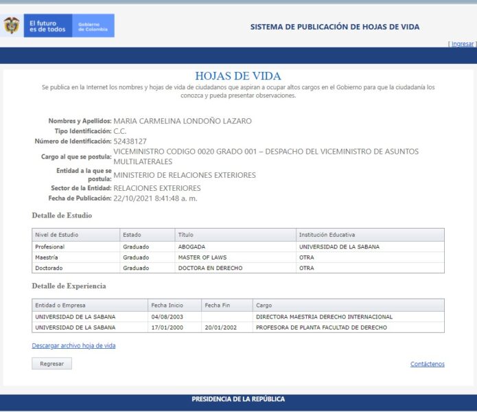  - Reconocida profesora de la U. Sabana se estrena por lo alto en la Cancillería