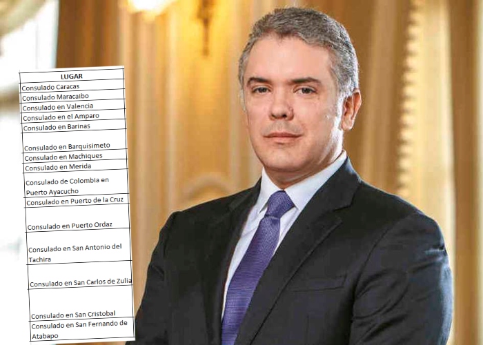 Los 15 consulados que Duque considera reabrir en Venezuela