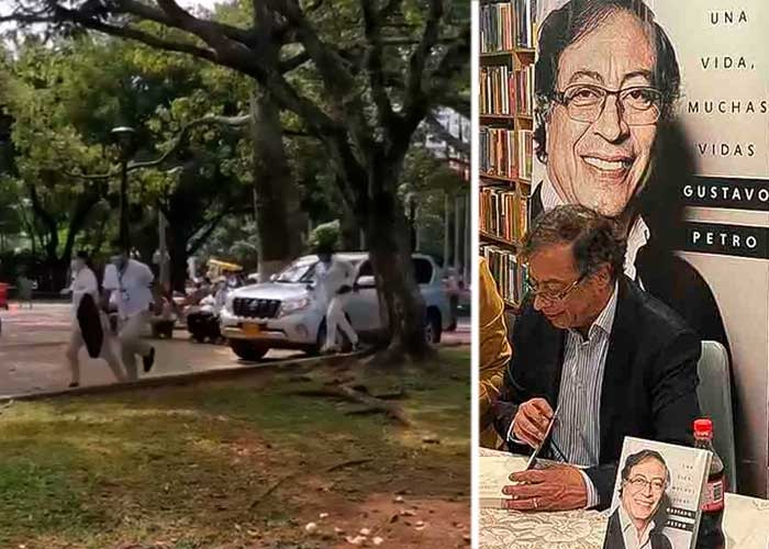 Aparatosa llegada de Petro a la Feria del Libro en Cali