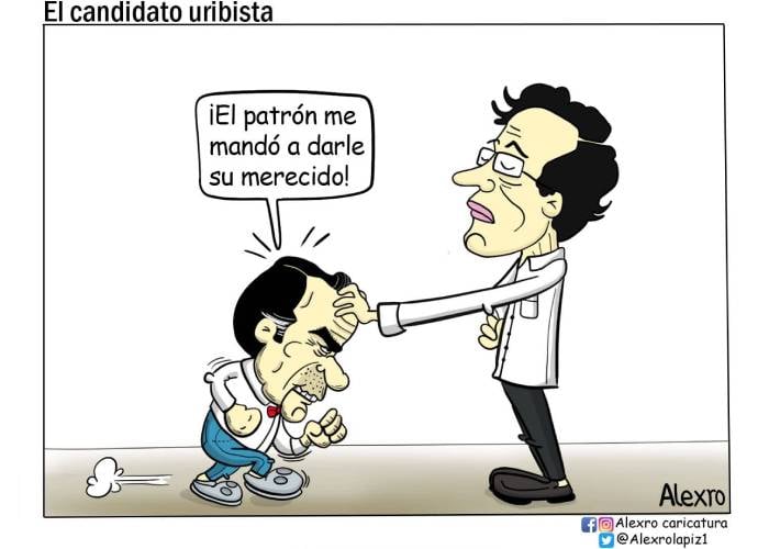 Caricatura: El candidato uribista