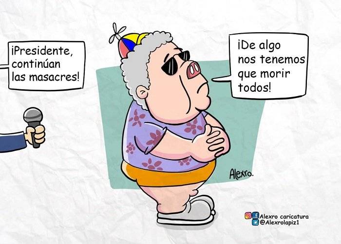 Caricatura: Presidente, continúan las masacres
