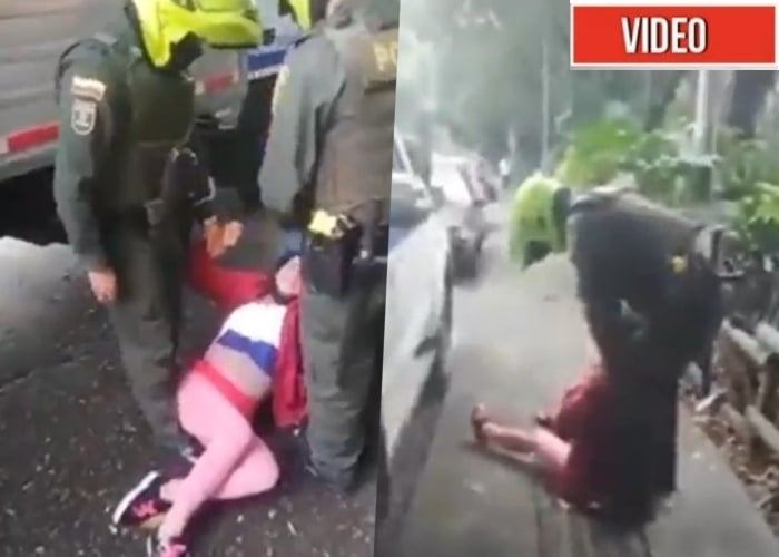 Policías arrastran y casi estrangulan a mujer de 64 años en Antioquia. VIDEO