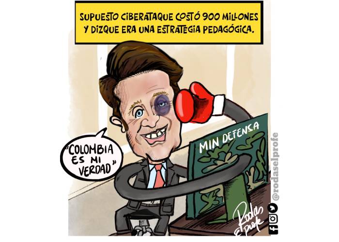 Caricatura: Supuesto ciberataque