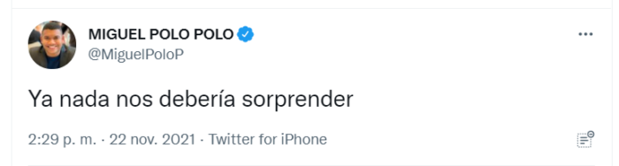  - El despecho infinito de Miguel Polo Polo por la derrota de Cabal