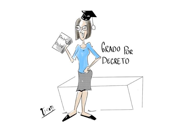 Caricatura: Grado por decreto