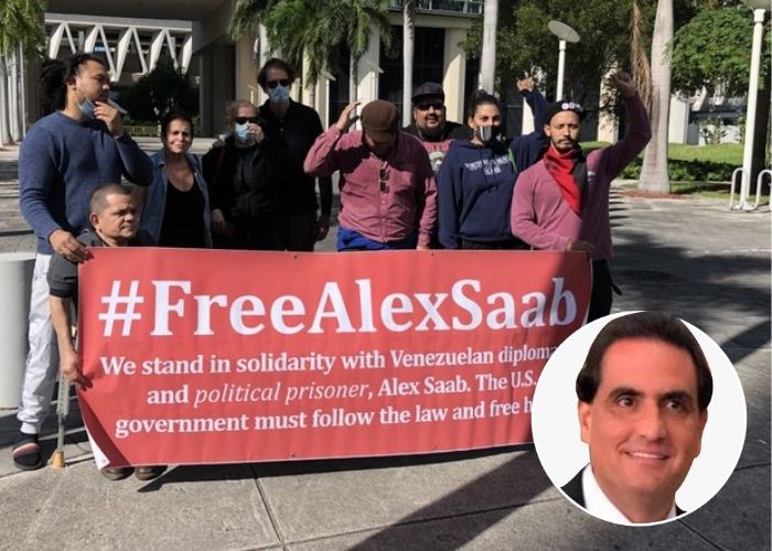A las afueras de la corte de Miami piden la libertad de Alex Saab