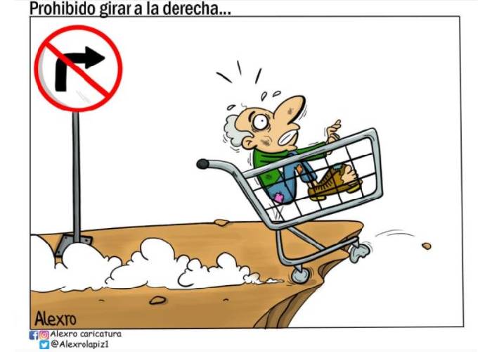 Caricatura: Prohibido girar a la derecha