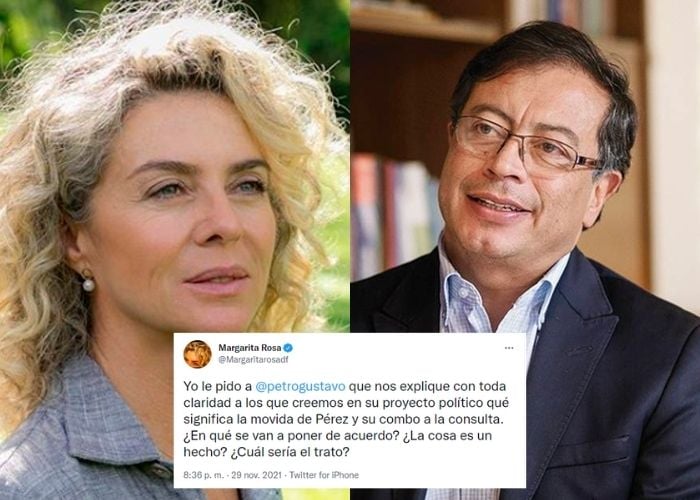 Frenteada de Margarita Rosa a Petro por recibir a Luis Pérez