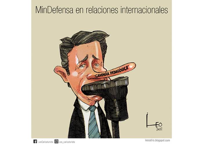 Caricatura: MinDefensa en relaciones internacionales
