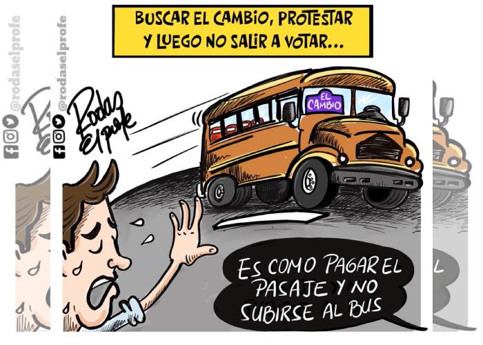 Caricatura: Buscar el cambio y no salir a votar...