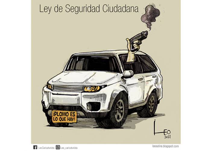 Caricatura: Ley de Seguridad Ciudadana