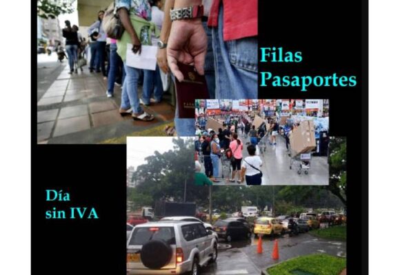 Filas en pasaportes versus día sin IVA
