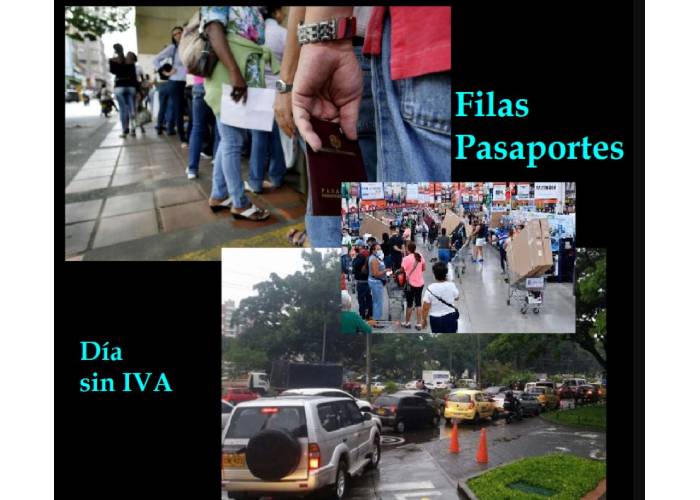 Filas en pasaportes versus día sin IVA