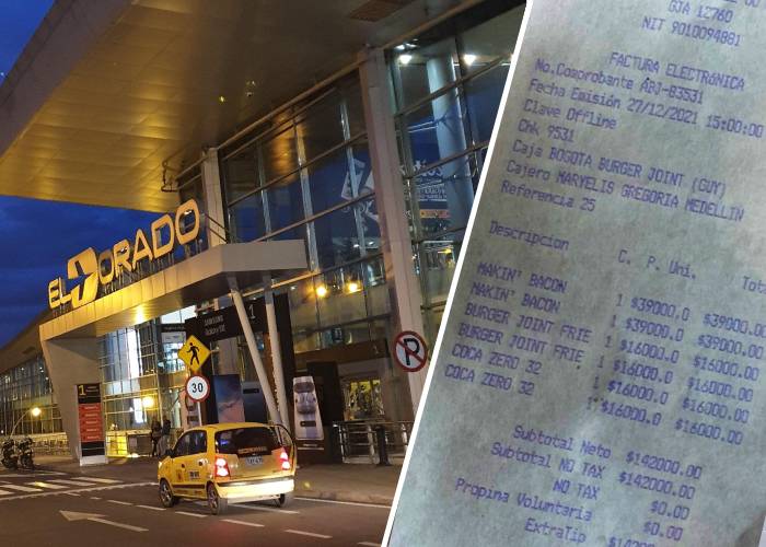 ¡Qué barbaridad! Dos hamburguesas por $156.000 en el aeropuerto El Dorado