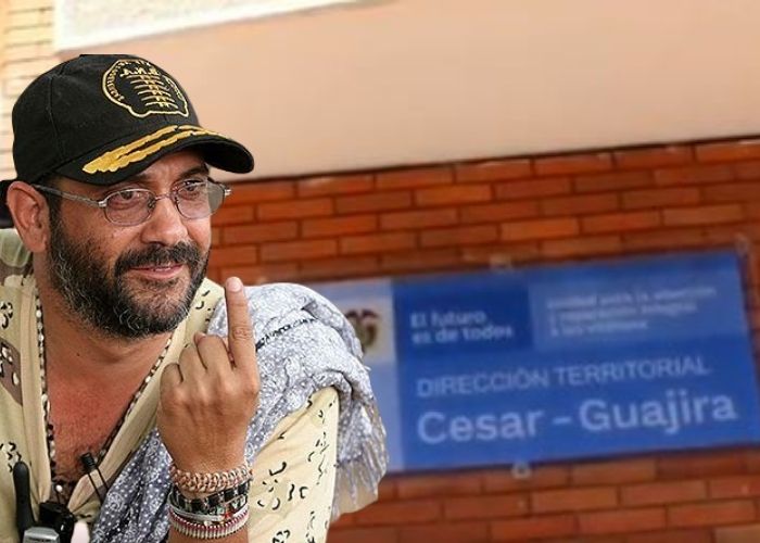 La huella de Jorge 40 en el edificio de la Unidad de victimas en el Cesar