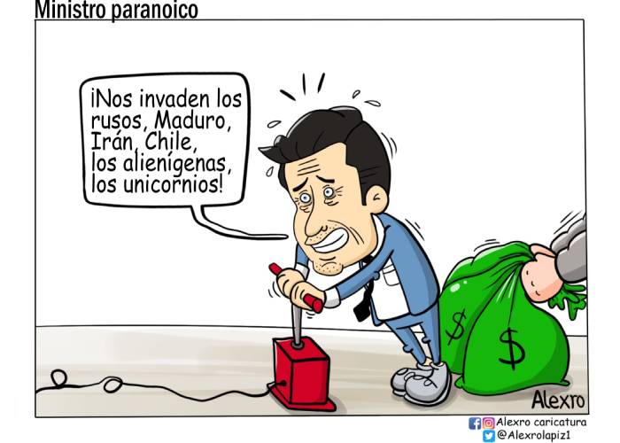 Caricatura: Ministro paranoico