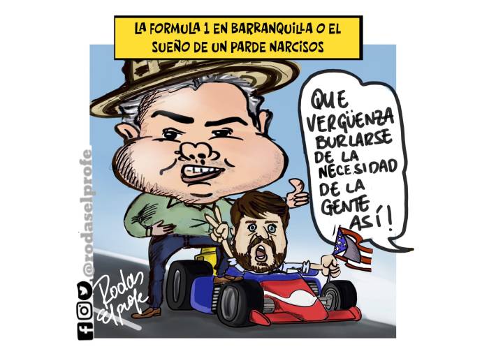 Caricatura: Fórmula 1 en Barranquilla
