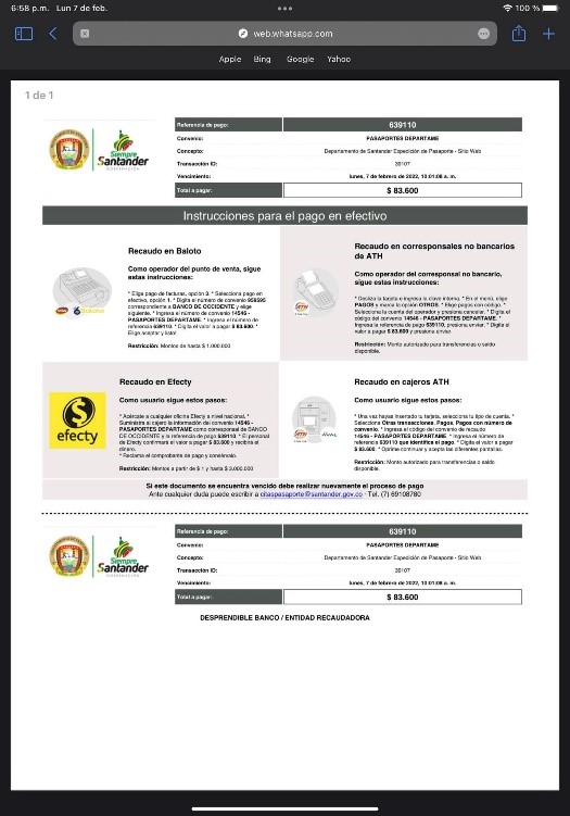  - ¿Hay un cartel de pasaportes en Santander?