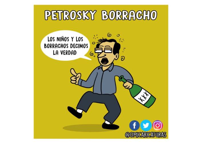 Caricatura: Petrosky borracho
