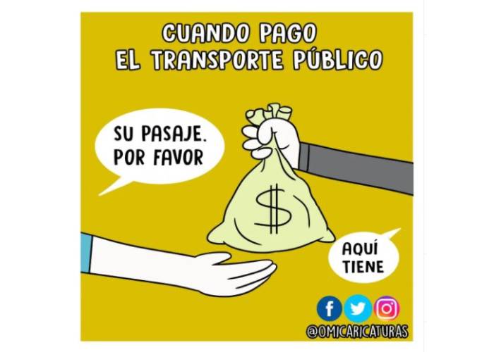 Caricatura: Cuando pago el transporte público