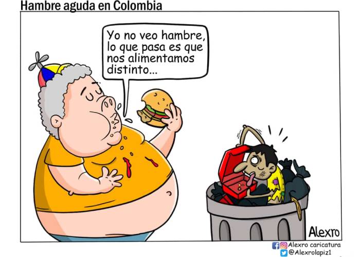 Caricatura: Hambre aguda en Colombia