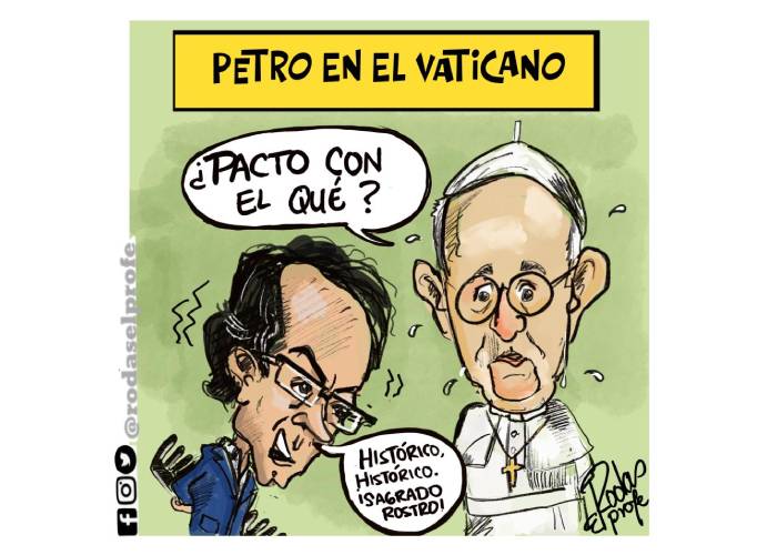 Caricatura: Petro en el Vaticano