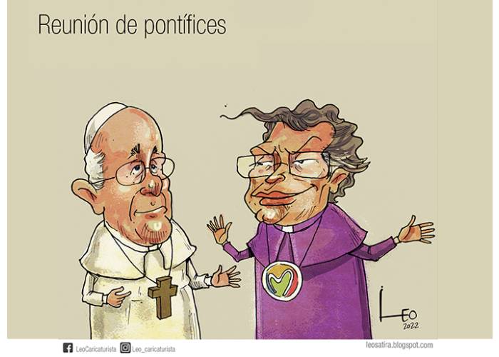 Caricatura: reunión de pontífices