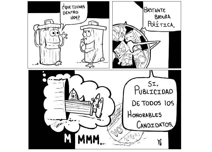 Caricatura: Políticos a la basura